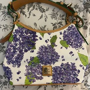 Dooney and Bourke purple hydrangea hobo style purse